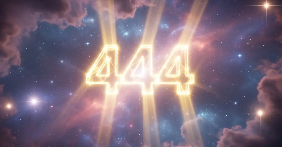 444 angel number meaning manifestation glowing with divine energy and spiritual light