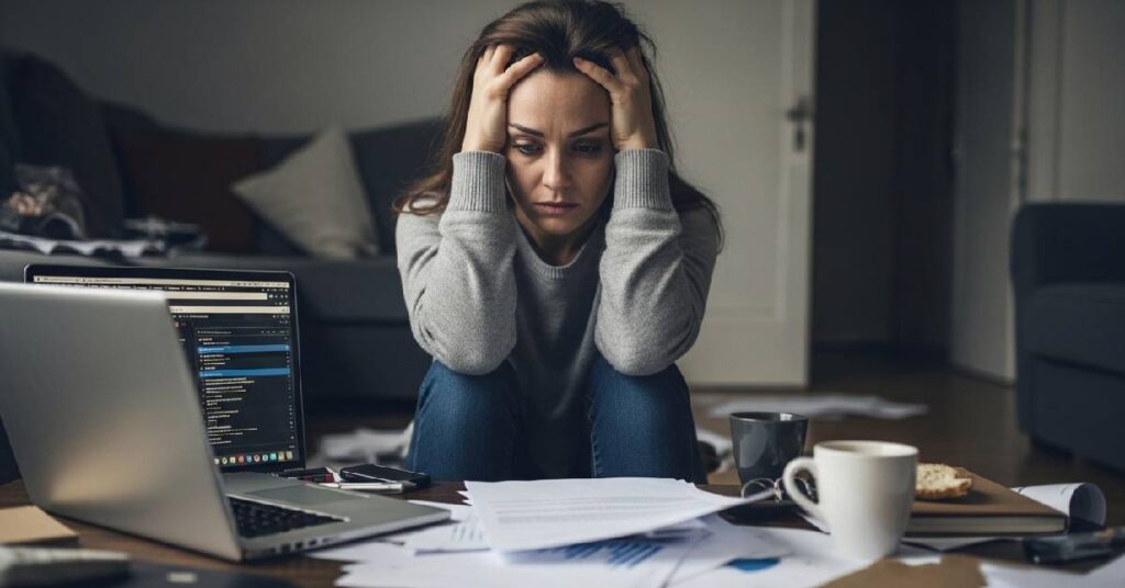 woman feeling stressed overwhelmed negative self talk anxiety