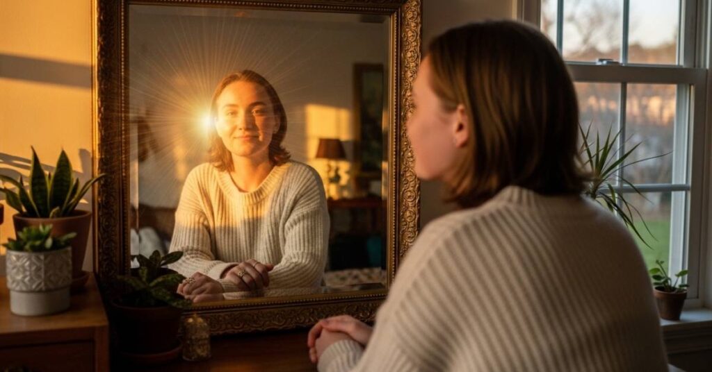 Self-love practice to increase vibrational frequency for manifestation.