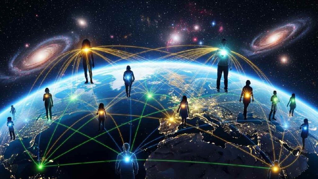 Quantum non-locality showing universal energy connection between people and the universe