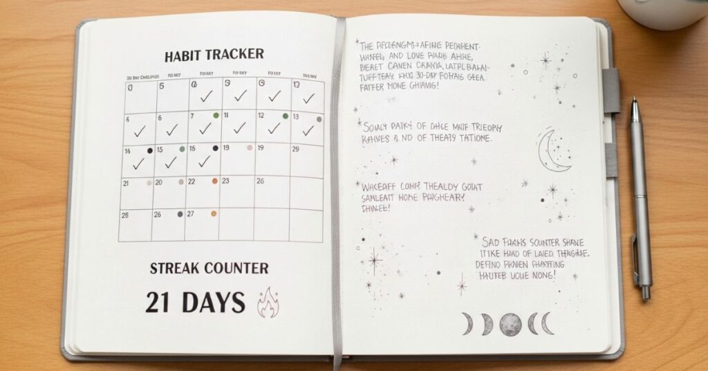 Consistency tips and habit tracking in manifestation journaling practice