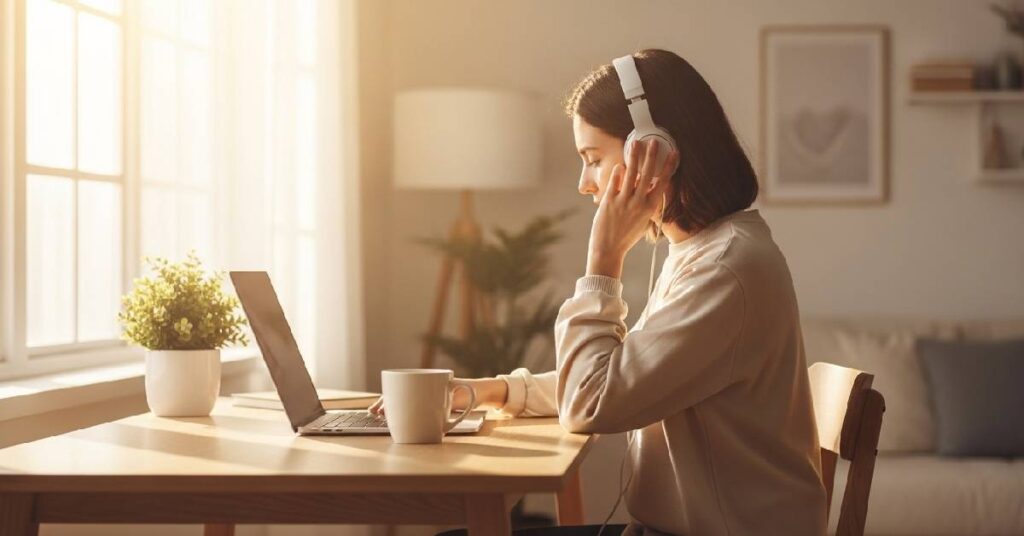 daily routine using sound frequencies for relaxation and focus