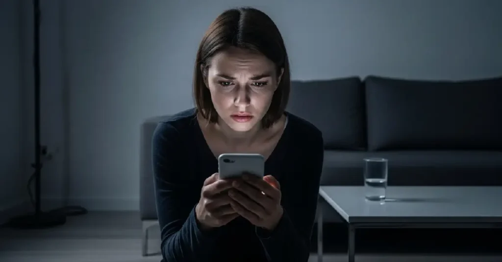 woman feeling anxious while waiting for message manifestation mistake