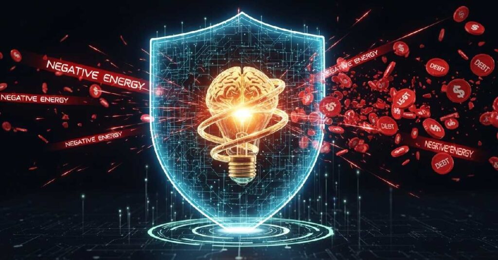 A digital firewall protecting a person's mindset to attract money from universe.