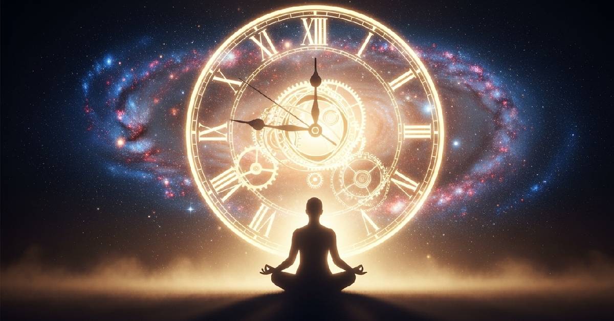 what is divine timing spiritual concept with cosmic clock and meditation