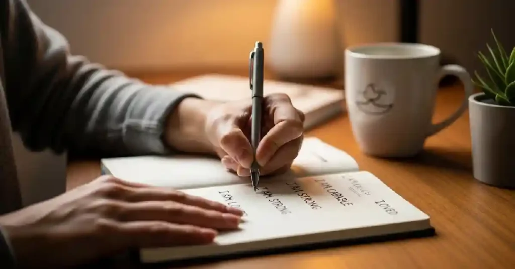 writing affirmations in 369 manifestation journal steps