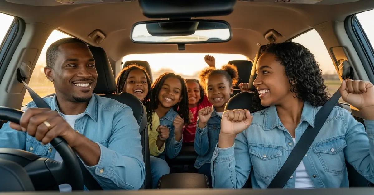 Affirmations that led to national spotlight for Fort Wayne family featured by Toyota continue – Morgan, Brianna and children practicing morning affirmations in their car